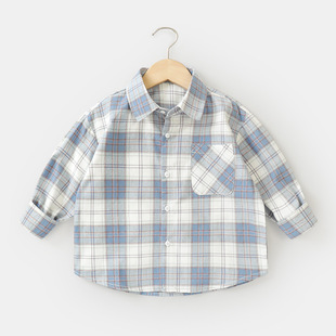 Right European Boys Shirt Spring and Autumn Baby Striped Top 2025 New Baby Spring Clothes Children's Clothing