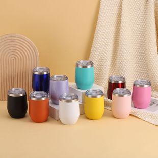 Amazon U-образный 12oz яичный стакан двухслойный термоизолят чашка с высоким значением рождественский живот яичная скорлупа чашка с водой оптом