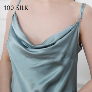 Cross-border summer 19 m women's suspender nightdress female 2021 New 100 mulberry silk home Wear factory wholesale
