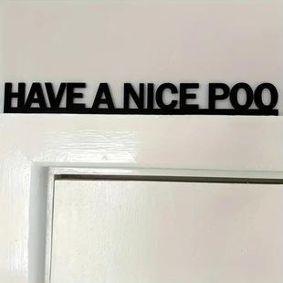 1 piece fashion "HAVE A NICE POO" doorplate high quality Wooden sign wall art with shelf