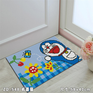 Factory spot color printing Net segment embroidery door mat wool embroidery floor mat crochet embroidery bathroom mat car mat foot mat Rectangular Mat