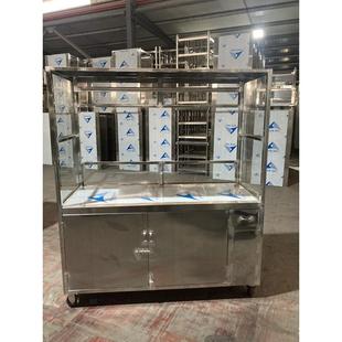 Stall car manufacturers direct fast food car open car stainless steel car multi-function trolley roast meat trolley takeout car