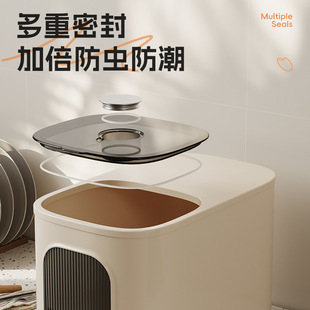 Plastic Rice Bucket Large Capacity 10.00kg Food Grade Household Insect-proof Moisture-proof Sealed Bucket Metering Rice Jar Flour Storage Rice Jar