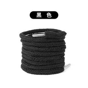 Color hat rope 5-6mm pants rope drawstring sweater rope core rope metal head accessories black white cotton rope waist rope