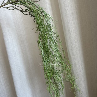Encrypted 3-fork hanging vine wall hanging soft glue hand simulation green plant row grass Fern Persian fern plant wall soft outfit