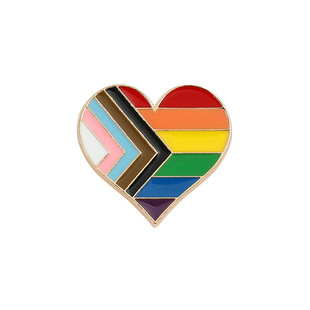 Cross-border European and American creative rainbow flag metal badge simple fashion 11 color combination flag personality alloy brooch