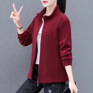 Ao Grain Fleece Short Coat Women's Autumn 2024 New Fashion Casual Loose Slimming Age-reducing Collar Fleece Top