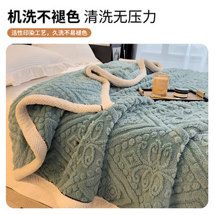 Milk Fleece Blanket Winter Thickened Coral Fleece Blanket Office Nap Sofa Fleece Blanket Cross-border Foreign Trade Wholesale