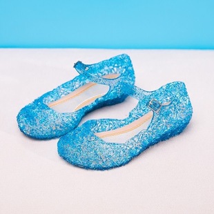 Cross-border Summer Frozen Snowfield Aisha Girls Princess Shoes Cinderella Crystal Shoes Children High Sandals
