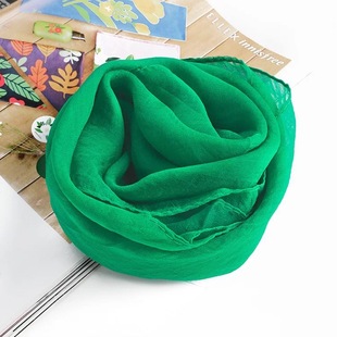 Solid color chiffon small silk scarf performance scarf dance square candy color scarf sunscreen scarf scarf a generation of hair