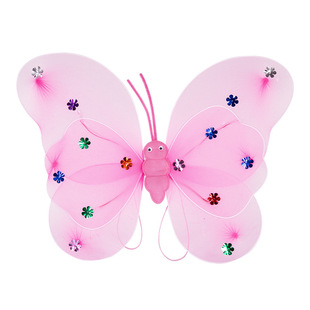 Luminous Butterfly Wings Little Girl Back Decoration Children Angel Wings Three-piece Flower Fairy Magic Wand Performance Toy