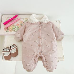 Baby clothes jumpsuit winter cotton-padded jacket warm thick girls' winter clothes children's baby climbing clothes children's clothing
