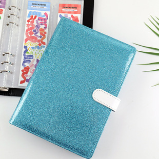 Gypsophila leather magnetic deduction sticker storage book A5 loose-leaf Japanese sticker hand account storage book photo album 3 inch 5 inch