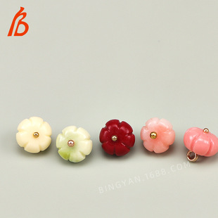 Bingyan in stock Resin Shell Flower Button 11.5 Color Flower Cheongsam Hanfu Button Cardigan Sweater Button