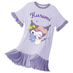 Children's pajamas thin summer modal big children girls' nightdress parent-child mother-daughter homewear New girls' nightdress