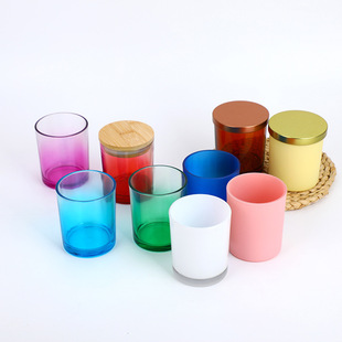 Fashionable Colorful Frosted Glass Candle Cup Indoor Romantic DIY Candle Holder Aromatherapy Cup Blackout Candle Cup Glass Jar