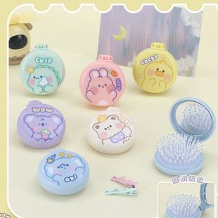 Love comb new show funny 2025 cartoon makeup mirror cute mirror wholesale portable simple hand-held small mirror