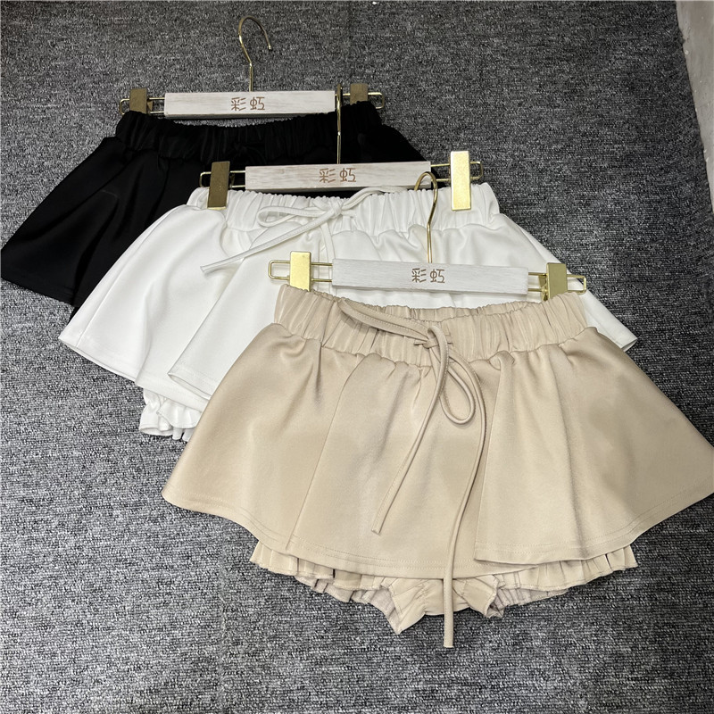 2026 Spring/Summer New A-Line Skirt for Petite Women, Tie-Up Short Skirt, Satin Hot Girl Ballet Style Layered Skirt for Women