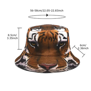 Positioning Tiger Pattern Fisherman Hat European and American Outdoor Men's Personality Fashion Double-sided Wearing Basin Hat Women's Summer Fashion Sunshade Hat