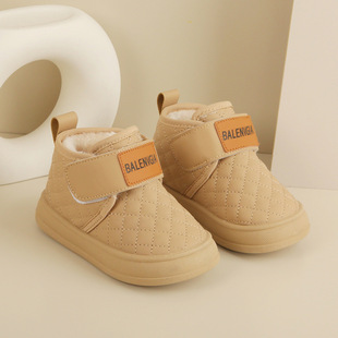 Winter New Children's Cotton Shoes Thickened Non-slip Boys' Snow Boots Girls' Short Boots Baby Warm Shoes Water-repellent