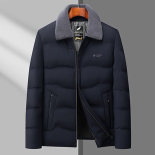2023 Winter new men's coat white duck down jacket middle-aged and elderly coat thickened warm coat dad wear