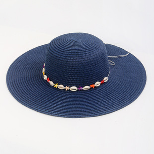 Custom Straw Hat Women's Summer Bohemian Style Holiday Style Big Hat Brim Sunshade Sunscreen Hat Seaside Beach Sun Hat