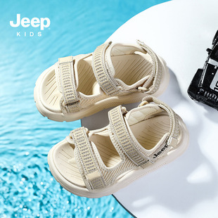 Детские спортивные сандалии Jeep Лето 2023 новые туфли для девочек на липучке с открытым носком и мягкой подошвой пляжная обувь для мальчиков