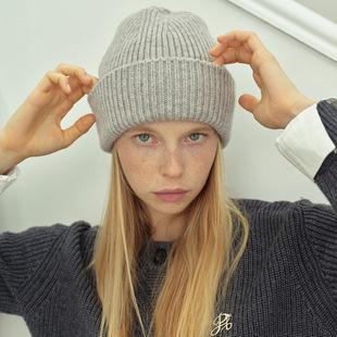 Homemade 110g Thickened Selection 100% Sheep Wool Solid Color Knitted Hat Women's Autumn and Winter Face Small Wool Hat