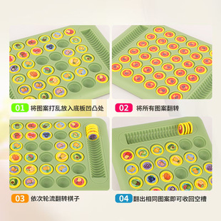 Cross-border children's board game concentration double match flip memory flip educational toys Xiaoxiaole wholesale