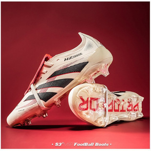 Cross-border New Seamless Flying Woven Messi Tongue Flipping Football Shoes Men's Low-top Teenagers Spike Nail Broken Nail Training sneaker