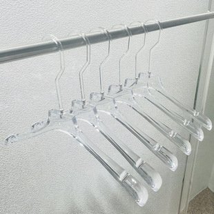 logo Korean Style Clothing Store Special Women's Clothes Hanger for Children Acrylic Transparent Clothes Hanging Brace Pants Rack Bulb Hook