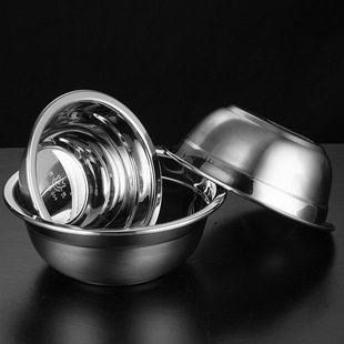 304 stainless steel extra thick Korean soup bowl household tableware seasoning basin round rice bowl student canteen soup bowl wholesale