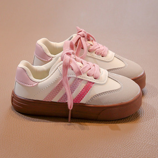 Genuine leather girls' moral training shoes 2024 spring and autumn new casual sneaker large men's and children's low-top skateboard shoes