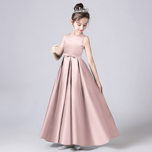 Детское платье высокого класса AliExpress трансграничный атласный детский пианино играет платье маленькая девочка день рождения вечернее платье
