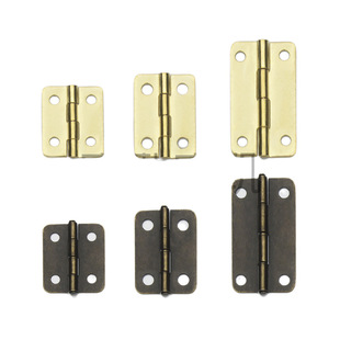 Mini 1 Inch Small Hinge Wooden Box Gift Box Hinge Hinge Imitation Bronze Flat Open Rounded Iron Hinge Hardware Accessories