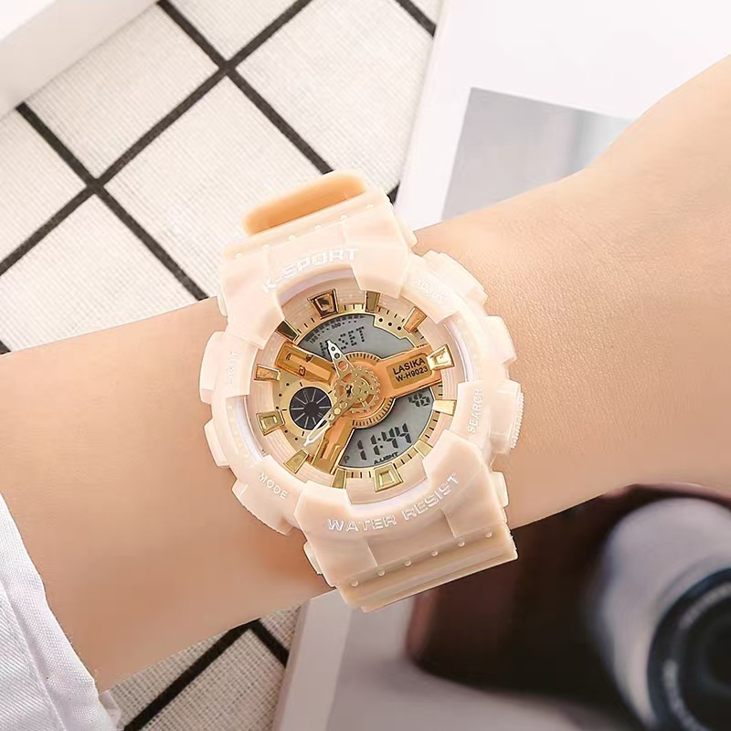 Women's student Instagram style minimalist mechanical watch, waterproof alarm clock for junior and senior high school students, men's sports digital watch.