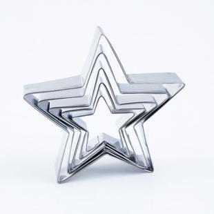 Stainless steel five-star biscuit mold baking tools five-piece cookie mold creative fondant cake mold