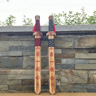 Scenic Spot Hot Selling Toys with Scabbard Kidsren's Small Wooden Sword Wooden Bamboo Sword Factory Wholesale