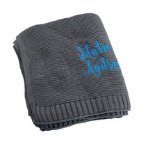 Personalized Embroidered Name Baby Knitted Blanket Skin-Friendly Soft Baby Nap Blanket Holding Blanket Trolley Windproof Cover Blanket