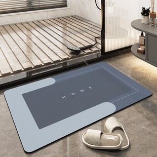 Cross-border Solid Color Diatom Mud Floor Mat Bathroom and Toilet Door Absorbent Anti-slip Dirt-resistant Wear-resistant Floor Mat Foot Mat