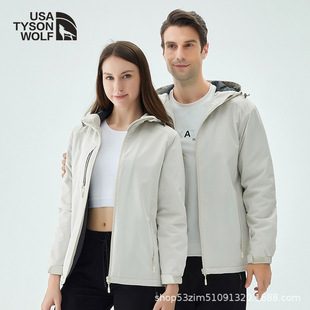 D11 Tyson Wolf Charge Clothes Outdoor Thickened fleece-lined Fleece Solid Color Men's and Women's Waterproof Windproof Jacket