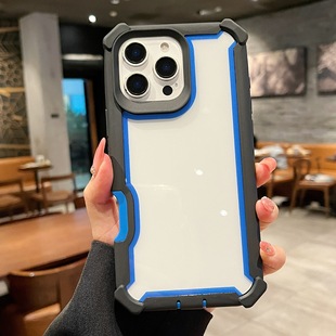 Color-Blocked Space Shell Suitable for Apple 16Pro Max Mobile Phone Case with Four Corners Anti-Fall and High-Looking European and American Style Hot Style