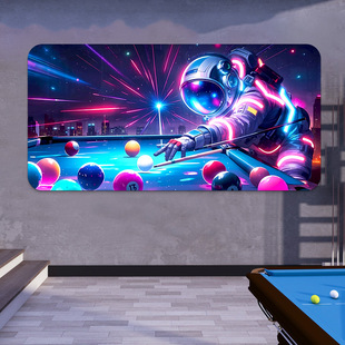 Billiard hall local luminous wall decoration painting space astronaut billiard room background wall painting led lamp mural