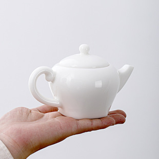 Dehua Suet Jade Porcelain Teapot Xishi Pot Chinese White Kung Fu Tea Set Household Tea Set Tea Cup with Printed logo