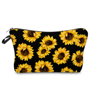 Трансграничная новая косметичка Amazon Hot Sunflower, многофункциональная женская косметичка для пельменей, сумка для хранения и стирки