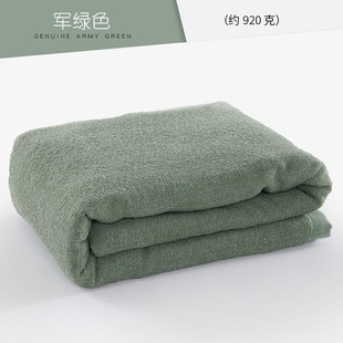 Military green towel blanket military training blanket summer cool quilt school dormitory bedding spot wholesale solid color towel blanket
