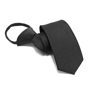Lazy-Free Zipper Tie Solid Color Frosted Texture Stripe Easy-to-Pull Narrow 6CM Upgraded Symmetrical Bow Tie