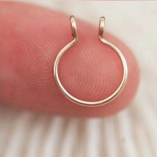 Factory direct stainless steel small bone bent rod nose nail Amazon hot U lip ring nose clip fake nose ring without hole nose ring