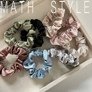 Satin small size Colon Hair Ring Simple Elegant High Elastic Hair Rope Hair Rope Girl's Rubber Band Four Seasons Headwear Hair Accessories
