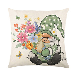 2025 Amazon New Spring Pillowcase Floral Genie Print Decorative Linen Pillowcase Bedroom Cushion Cover